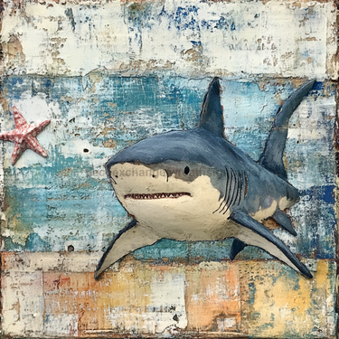 Nautical Sign, Shark Sign, DCO-02586, Sign For Wreath, 10x10